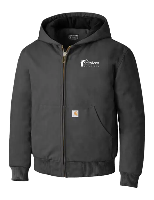 Carhartt Dark Grey Quilted-Flannel-Lined Duck Active Jacket w/Southern Exteriors Logo