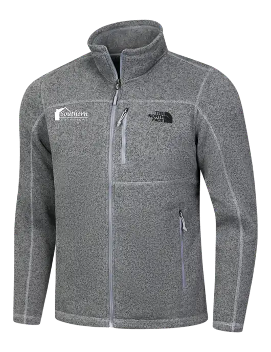 North Face Medium Grey Heather Sweater Fleece Jacket w/Southern Exteriors Logo