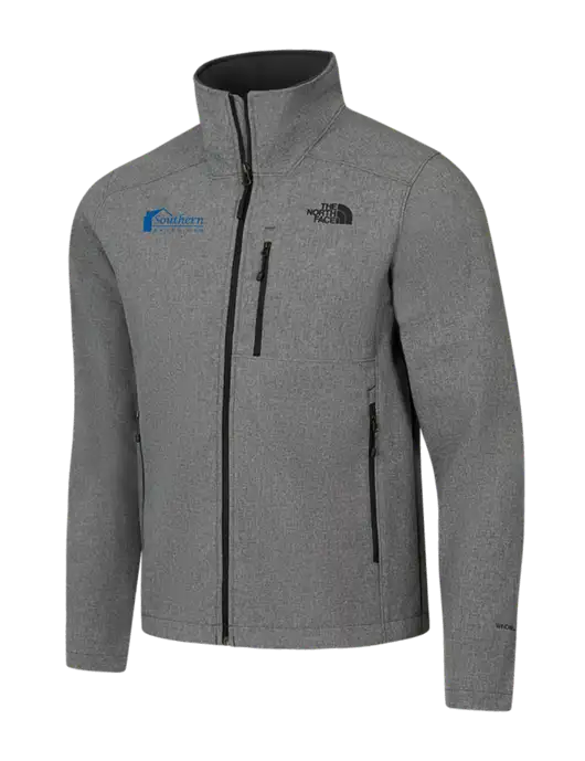 North Face Light Grey Heather Apex Barrier Soft Shell Jacket w/Southern Exteriors Logo