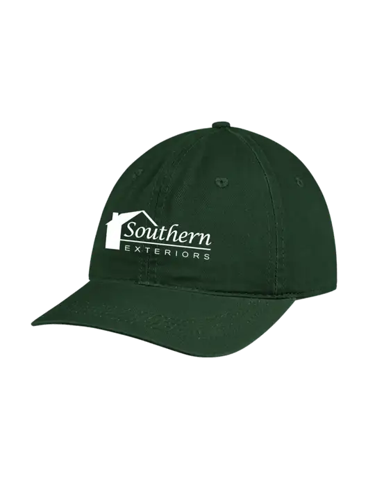 Garment Washed Unstructured Twill Dark Green Cap w/Southern Exteriors Logo