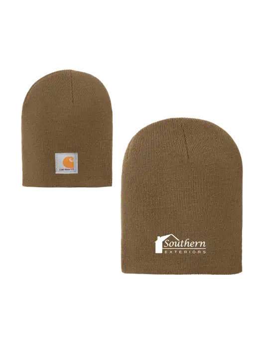 Carhartt Dark Caramel Brown Acrylic Knit Hat w/Southern Exteriors Logo
