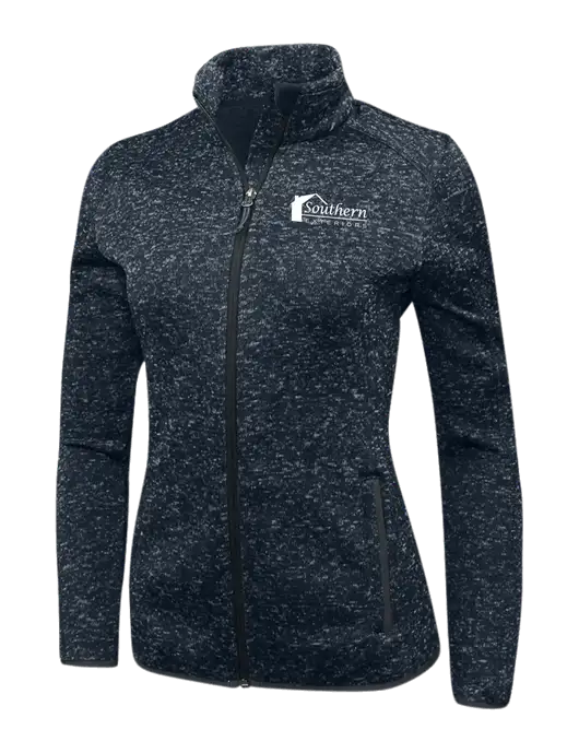 Navy Heather Womens Sweater Fleece Jacket w/Southern Exteriors Logo