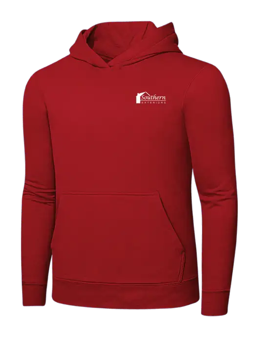 Bright Red 8.5 oz Ring Spun Hooded Sweatshirt w/Southern Exteriors Logo