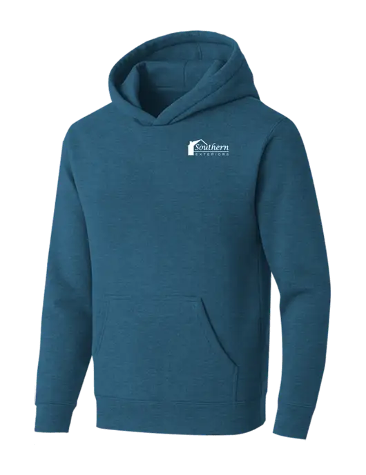 BELLA+CANVAS Heather Deep Teal Sponge Fleece Pullover Hoodie w/Southern Exteriors Logo