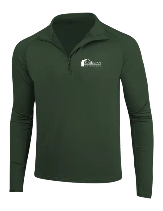 Dark Green Sport Wick Stretch 1/4 Zip Pullover w/Southern Exteriors Logo