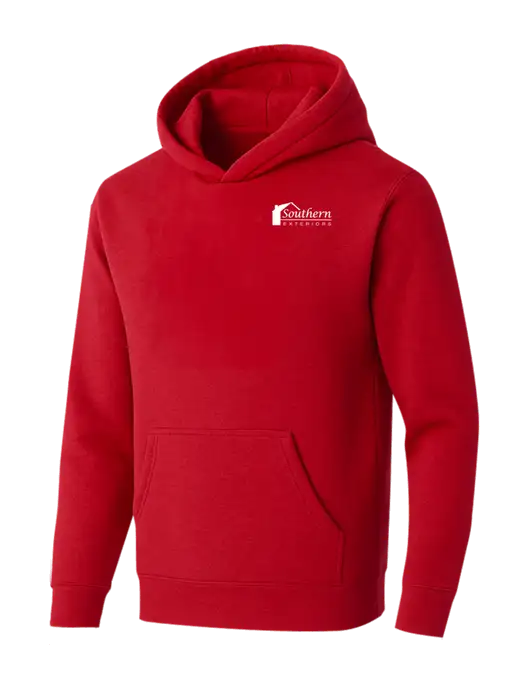 BELLA+CANVAS Red Sponge Fleece Pullover Hoodie w/Southern Exteriors Logo
