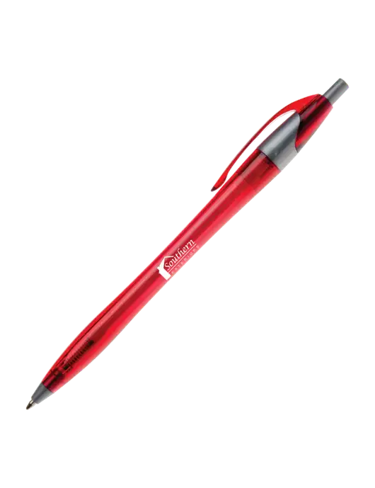 Novella Translucent Red/Silver Jewel Pen - Blue Ink w/Southern Exteriors Logo