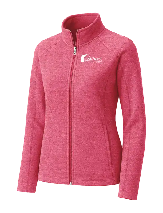 Fuchsia Heather Womens Heather Microfleece Full-Zip Jacket w/Southern Exteriors Logo