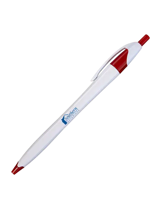 Novella White/Red Classic Pen - Blue Ink w/Southern Exteriors Logo