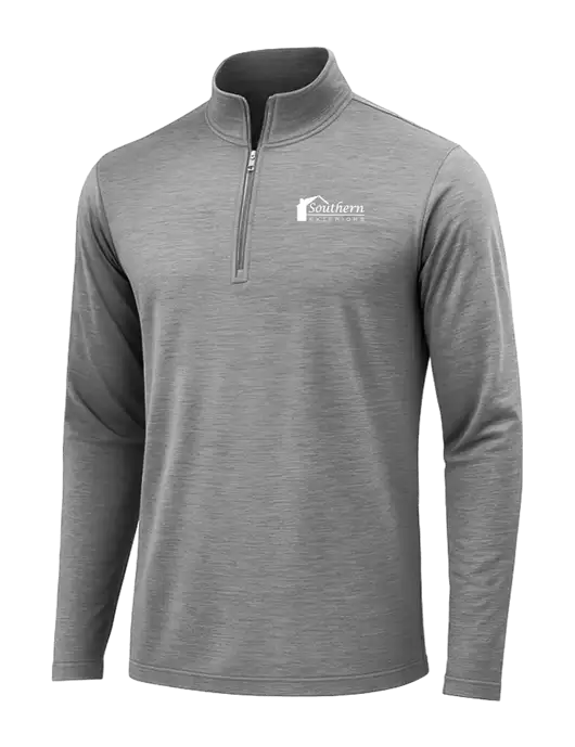 Dark Grey Heather Posicharge Tri-Blend Wicking 1/4 Zip Pullover w/Southern Exteriors Logo