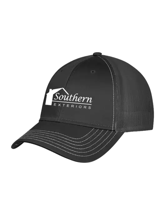Charcoal Grey Mesh Trucker Cap Snap Back w/Southern Exteriors Logo