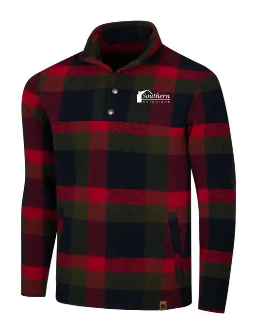 Russell Outdoors Red/Black Plaid Basin Snap Pullover w/Southern Exteriors Logo