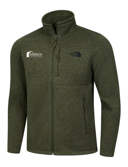 North Face Olive Heather Sweater Fleece Jacket w/Southern Exteriors Logo