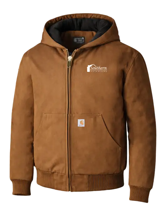 Carhartt Brown Quilted-Flannel-Lined Duck Active Jacket w/Southern Exteriors Logo