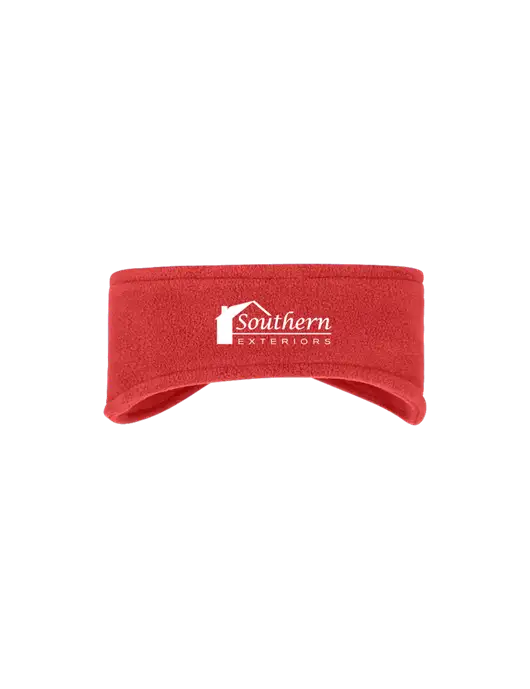 Red Stretch Fleece Headband w/Southern Exteriors Logo