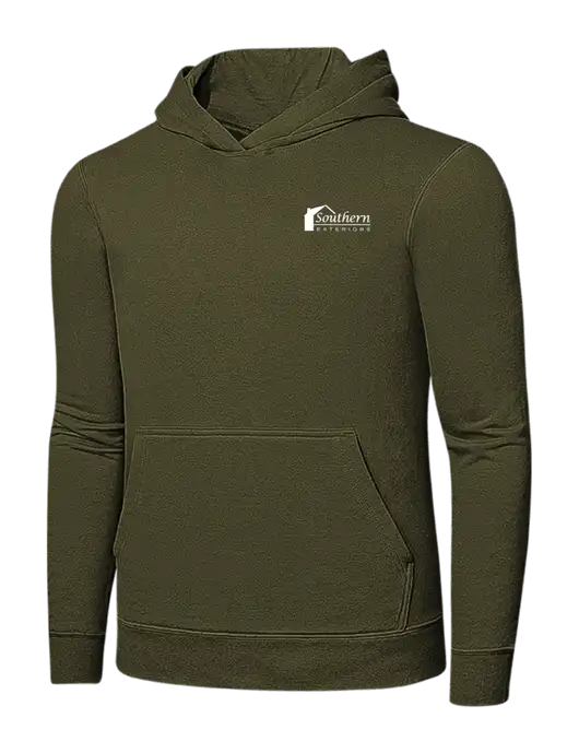 Dark Olive Green 7.8. oz Ring Spun Hooded Sweatshirt w/Southern Exteriors Logo