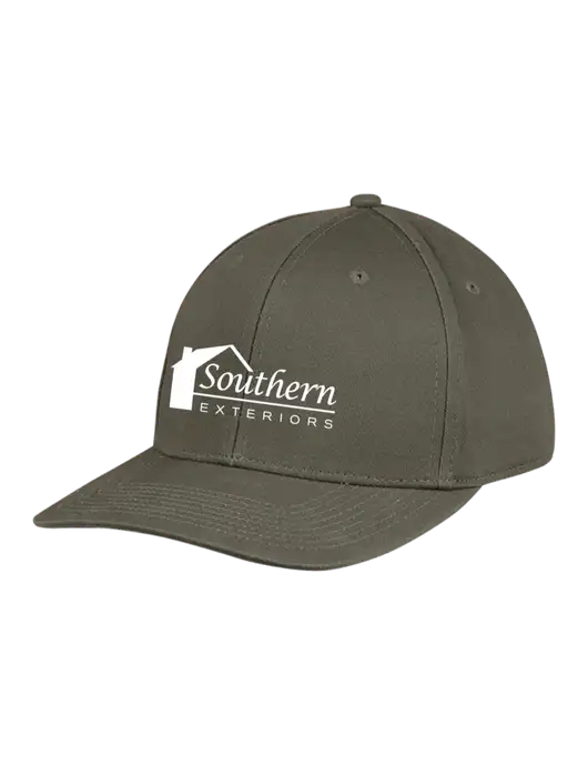 Premium Modern Structured Twill Olive Snapback Cap w/Southern Exteriors Logo
