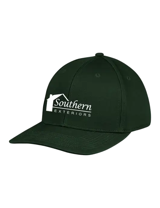 Premium Modern Structured Twill Dark Green Snapback Cap w/Southern Exteriors Logo