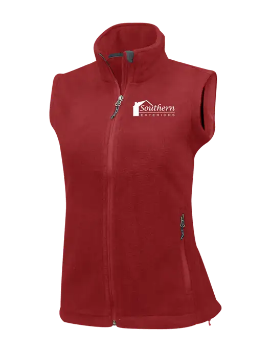 Red Womens Fleece Vest w/Southern Exteriors Logo