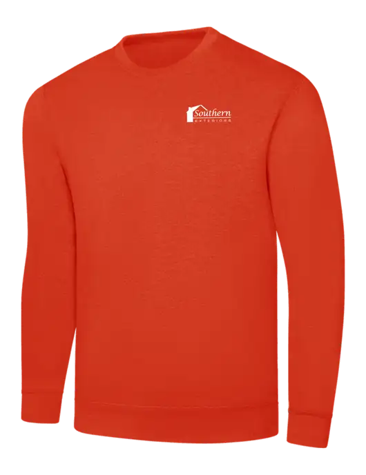 Orange 7.8 oz Ring Spun Crew Sweatshirt w/Southern Exteriors Logo
