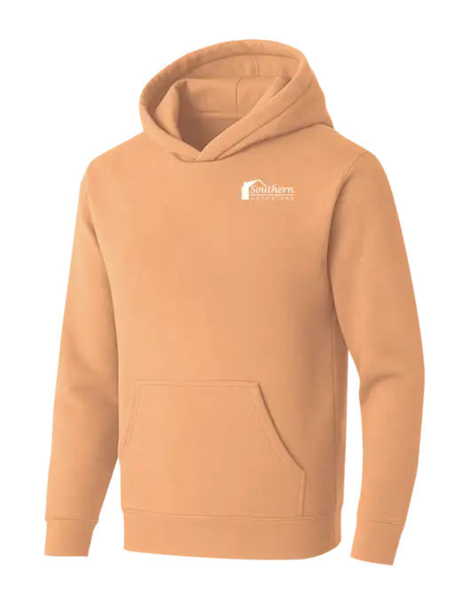 BELLA+CANVAS Peach Sponge Fleece Pullover Hoodie w/Southern Exteriors Logo