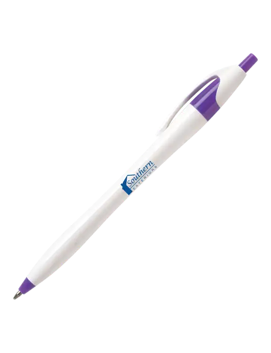 Novella Purple/White Splash Pen - Blue Ink w/Southern Exteriors Logo