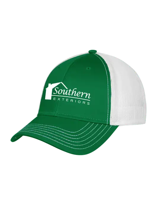 Kelly/White Mesh Trucker Cap Snap Back w/Southern Exteriors Logo