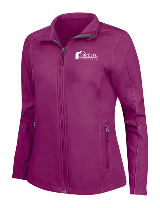 Dark Fuchsia Womens Core Soft Shell Jacket w/Southern Exteriors Logo