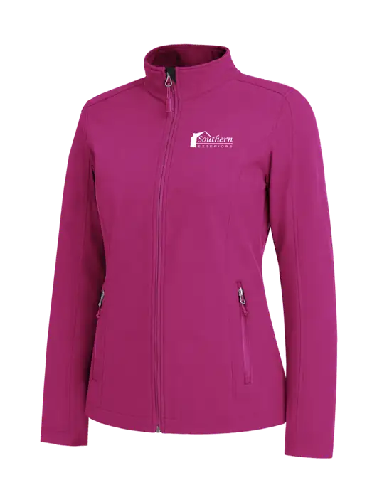 Dark Fuchsia Womens Core Soft Shell Jacket w/Southern Exteriors Logo