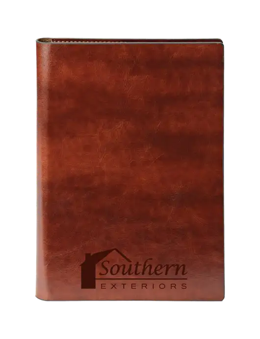 Fabrizio Brown 7 x 9.625 Padfolio & Notepad w/Southern Exteriors Logo