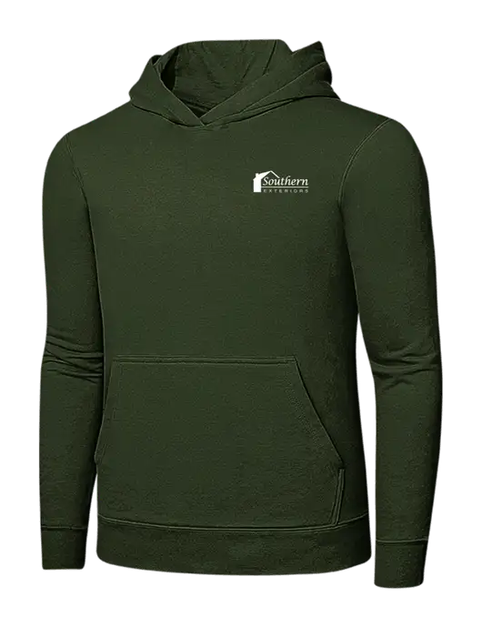 Very Dark Olive 7.8 oz Ring Spun Hooded Sweatshirt w/Southern Exteriors Logo