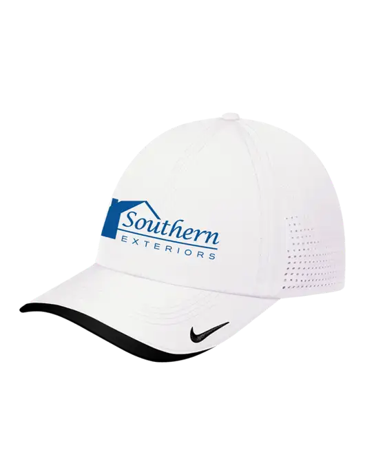 Nike White/Black Dri-FIT Perforated Performance Cap w/Southern Exteriors Logo