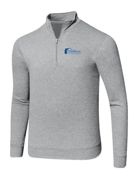 Light Heather Grey 8.5 oz Ring Spun 1/4 Zip Pullover Sweatshirt w/Southern Exteriors Logo