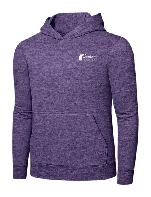 Heather Purple 7.8. oz Ring Spun Hooded Sweatshirt w/Southern Exteriors Logo