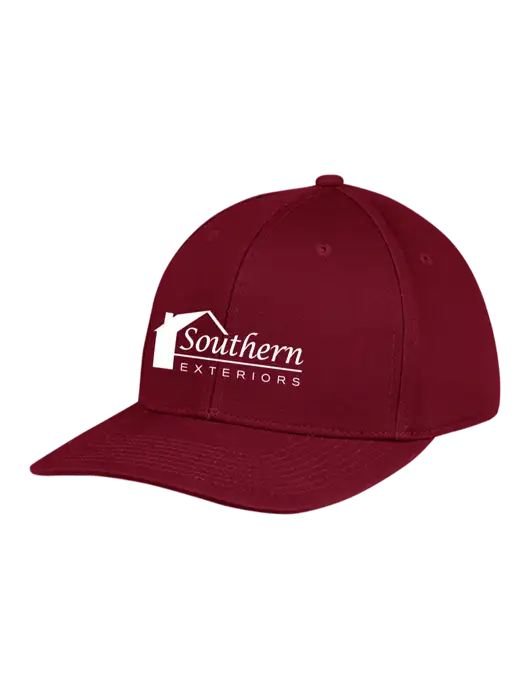 Premium Modern Structured Twill Maroon Snapback Cap w/Southern Exteriors Logo