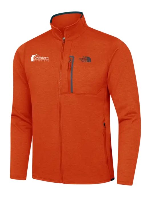 North Face Orange Heather/Navy Skyline Full-Zip Fleece Jacket w/Southern Exteriors Logo