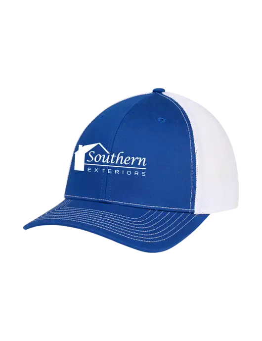 Richardson Adjustable Snapback Original 112 Trucker Cap Royal w/White Mesh w/Southern Exteriors Logo