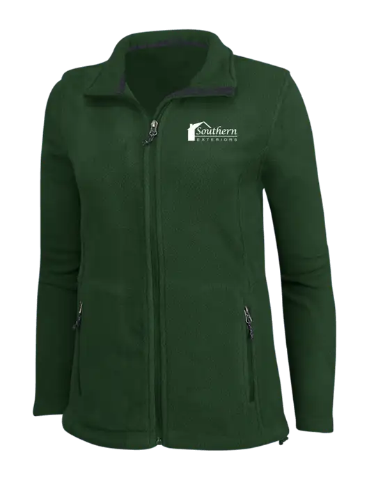 Womens Fleece Dark Green Jacket w/Southern Exteriors Logo