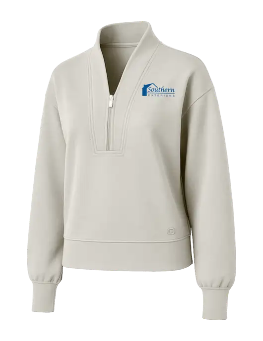 OGIO Womens Ivory Transcend 1/4-Zip w/Southern Exteriors Logo