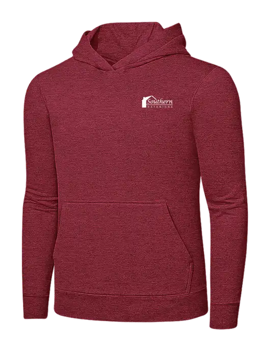 Heather Red 7.8 oz Ring Spun Hooded Sweatshirt w/Southern Exteriors Logo