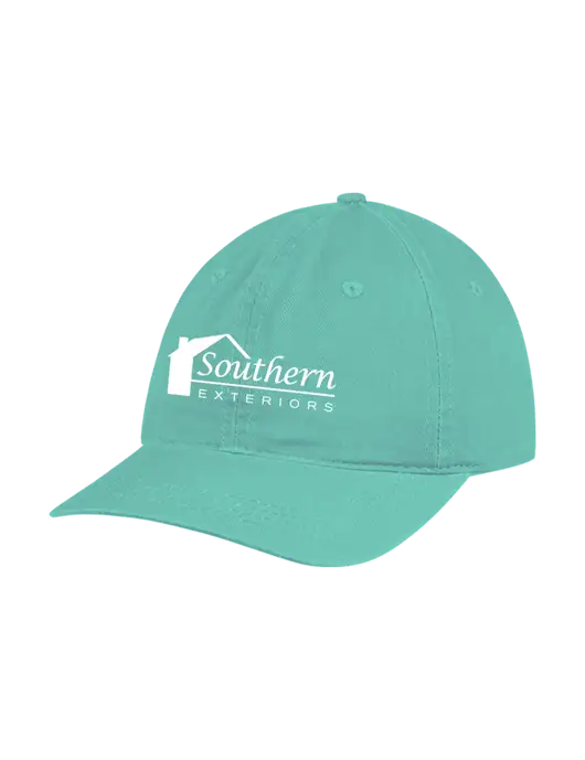 Garment Washed Unstructured Twill Very Light Teal Cap w/Southern Exteriors Logo