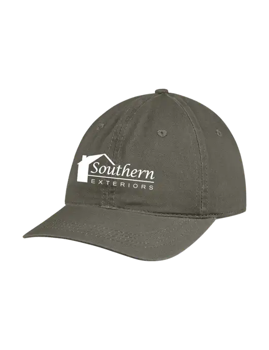 Garment Washed Unstructured Twill Olive Cap w/Southern Exteriors Logo