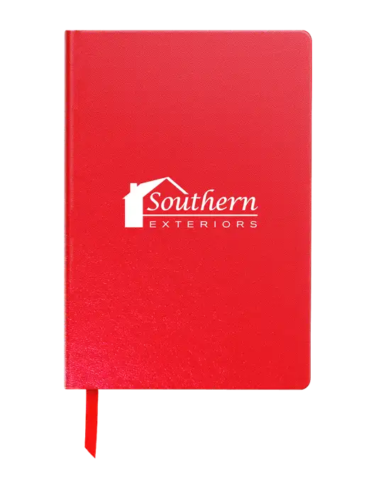 Achieve Red Hardcover Journal, 5.5 x 8.37 w/Southern Exteriors Logo