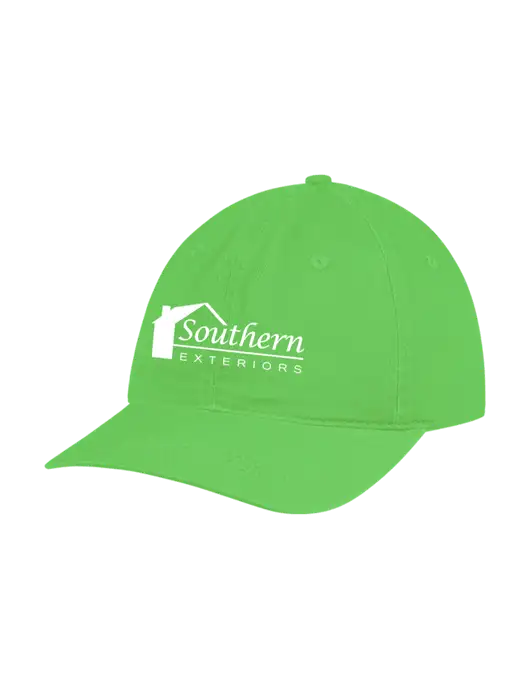 Garment Washed Unstructured Twill Light Green Cap w/Southern Exteriors Logo