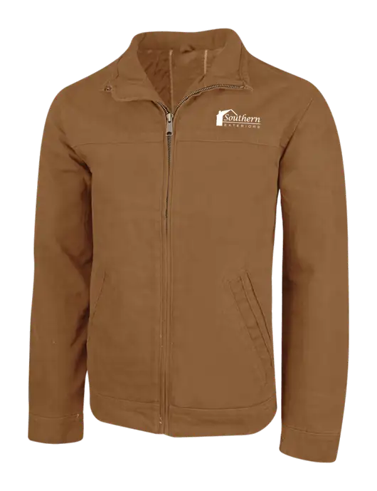 Cornerstone Duck Brown Washed Duck Cloth Flannel Lined Work Jacket w/Southern Exteriors Logo