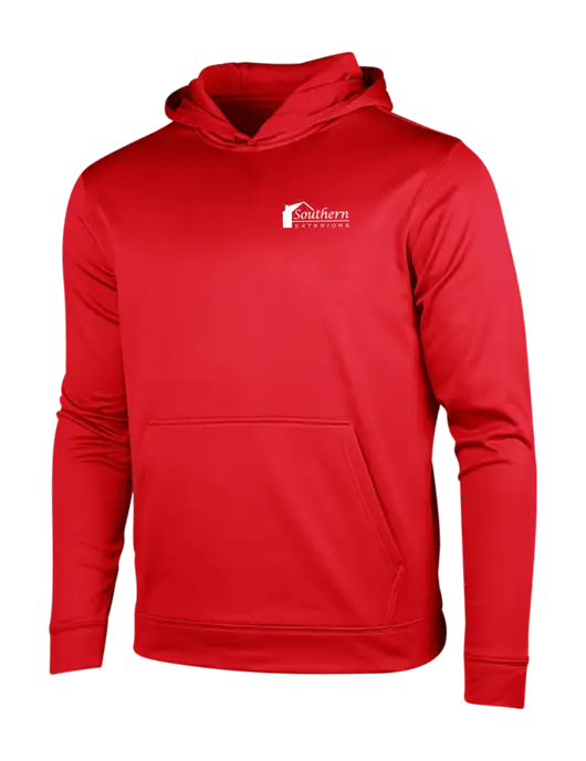 Deep Red Sport-Wick Fleece Hooded Pullover w/Southern Exteriors Logo