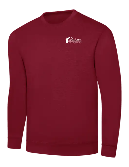 Dark Cardinal 8.5 oz Ring Spun Crew Sweatshirt w/Southern Exteriors Logo
