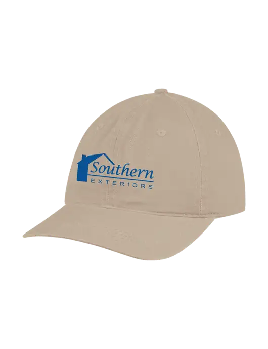 Garment Washed Unstructured Twill Tan Cap w/Southern Exteriors Logo