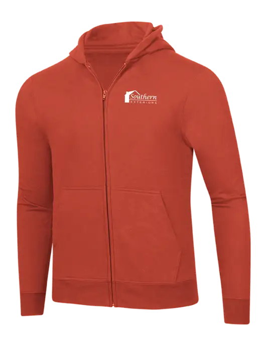 Orange 8.5 oz Ring Spun Zip Hooded Sweatshirt w/Southern Exteriors Logo