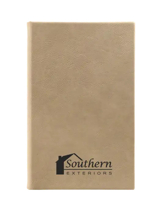 Tan Leatherette 5.25 x 8.25 Journal w/Southern Exteriors Logo